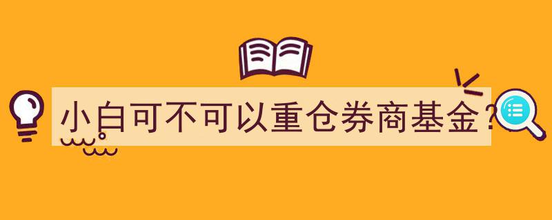 小白投资者,可否大胆重仓券商基金？风险与机遇解析"/