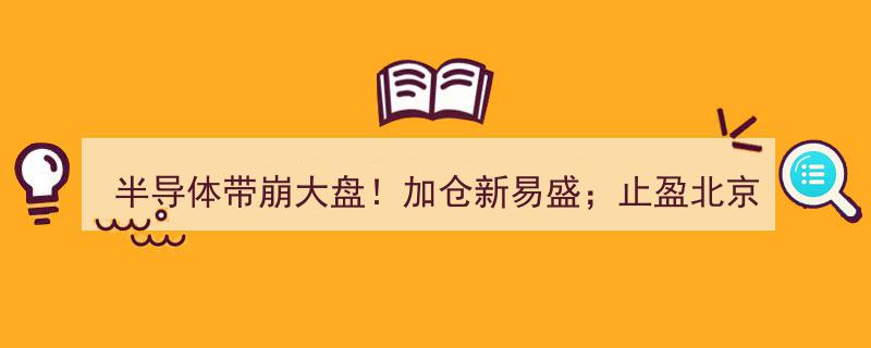 半导体带崩大盘惊魂，加仓新易盛果断止盈北京君正，避险策略过周末稳操胜券"/