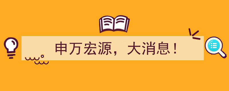 申万宏源大消息！重磅公告震撼市场"/