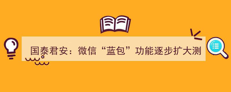 国泰君安携手微信“蓝包”功能扩测，裂变效应加速显现"/