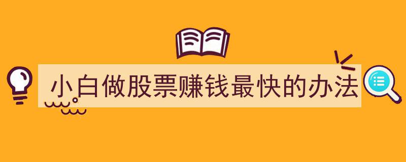 小白快速入门,股票投资赚钱之道揭秘"/