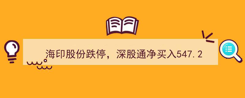 海印股份跌停背后,深股通逆势净买入547.26万元引关注"/