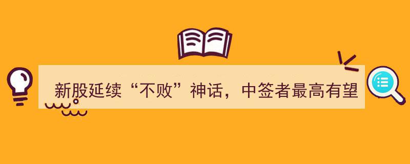 新股再续“不败”传奇，中签者或狂赚46万元/签创纪录"/