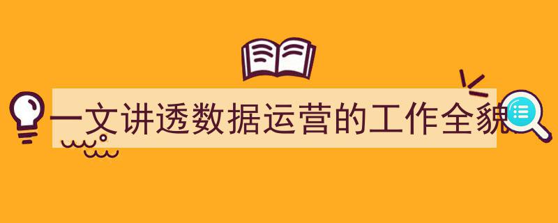 一文揭秘,数据运营工作全流程解析与全貌展现"/