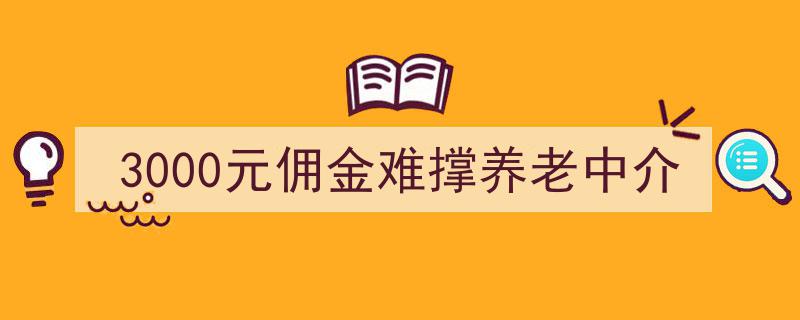 3000元佣金难以为继,养老中介行业面临养老困境"/