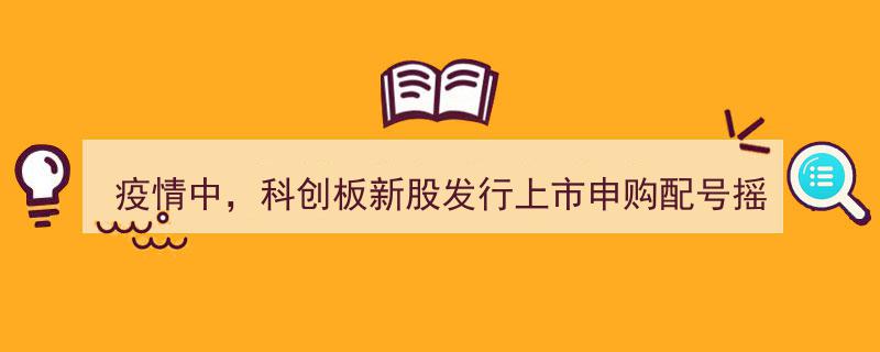 疫情肆虐下，科创板新股申购摇号中签活动照常进行，多亏了这些坚守者！"/