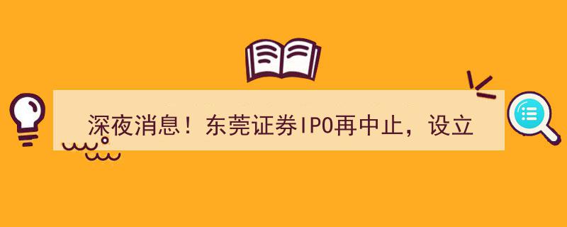深夜突发！东莞证券IPO进程再暂停，公募基金设立迎新进展,证监会已接收申请材料"/