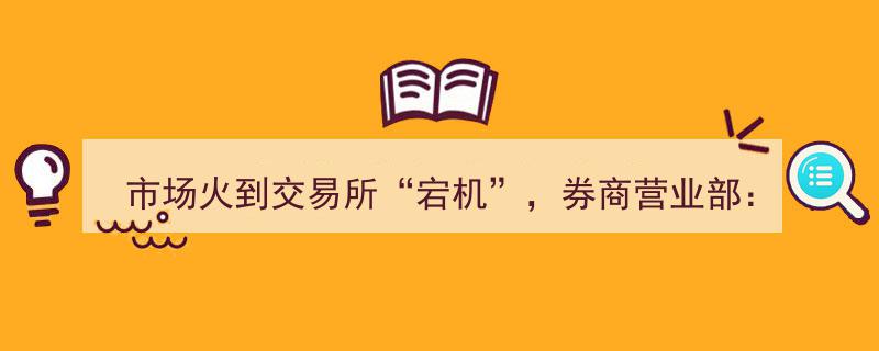 市场狂热至交易所“宕机”！券商营业部两融咨询激增，日交易量飙升五至六倍，一探究竟"/