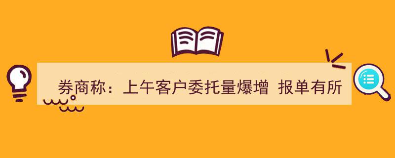 券商紧急回应,上午客户委托量激增，报单处理出现延迟现象"/