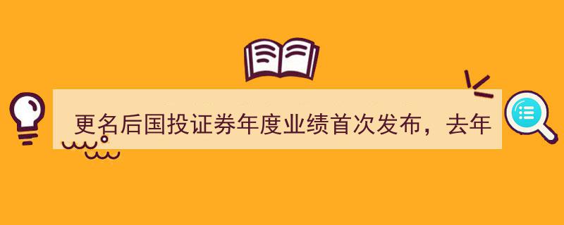 更名国投证券首度揭晓年度业绩,去年净利润锐减25.96%"/