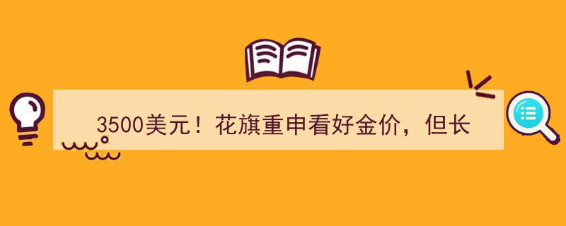 3500美元大关在望！花旗坚定看涨金价，揭秘长期投资隐患隐现"/