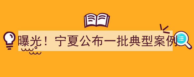 曝光！宁夏最新公布一批典型案例震撼揭晓"/