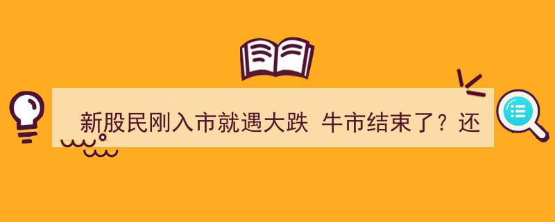 新股民入市即遇大跌,牛市谢幕？还是倒车接人新机遇？"/