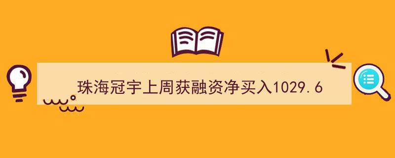 珠海冠宇上周融资净买入1029.61万元，位列两市第388名"/