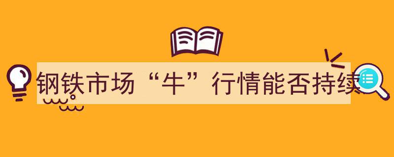 钢铁市场“牛市”行情,能否持续？深度解析"/