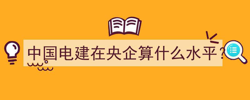 中国电建,央企中的佼佼者，行业地位如何？"/