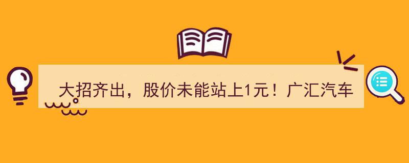 大招齐发却止步不前，广汇汽车股价未破1元，恐提前步入退市行列"/