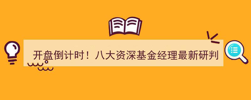 开盘倒计时！揭秘八大资深基金经理最新投资策略研判"/