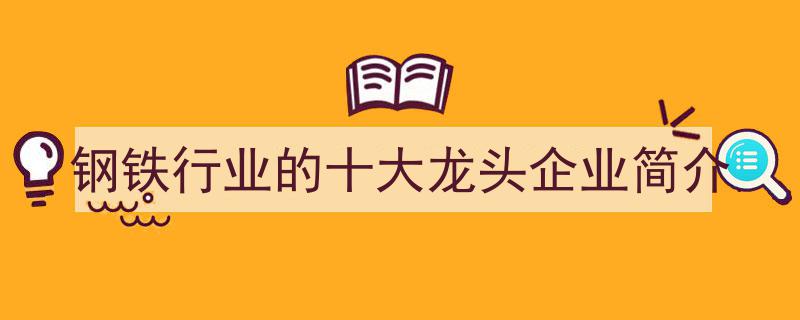 钢铁行业领军企业大盘点,十大龙头企业简介"/