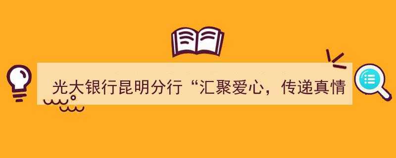光大银行昆明分行成功举办“汇聚爱心，传递真情”爱心拍卖会"/