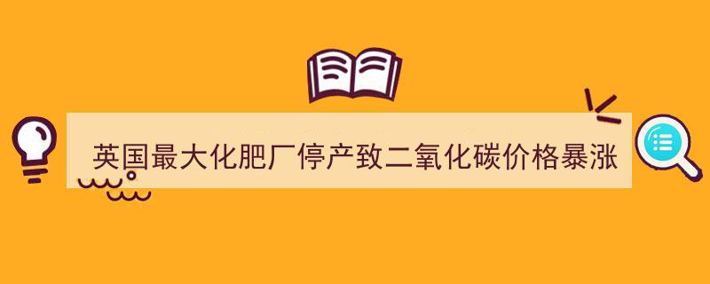 英国最大化肥厂停工引发二氧化碳价格飙升，食品行业面临重大冲击"/