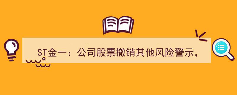 ST金一股票解除其他风险警示，6月16日恢复交易复牌公告"/