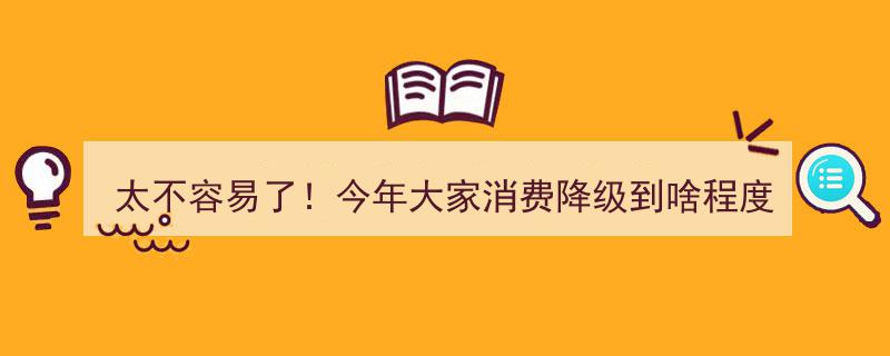 太不容易了！2023年消费降级现象加剧，民众生活压力几何？"/