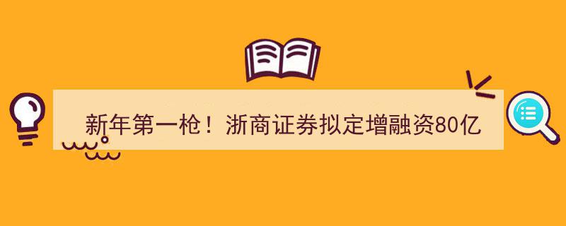 新年第一枪！浙商证券拟定增融资80亿，揭秘用途与券商再融资关注焦点"/