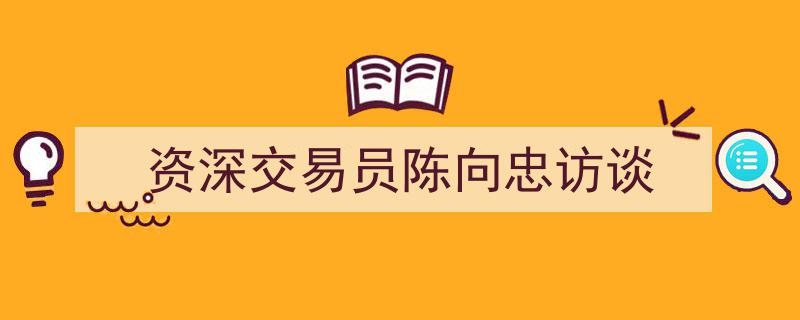 资深交易员陈向忠深度访谈,揭秘市场洞见与交易智慧"/