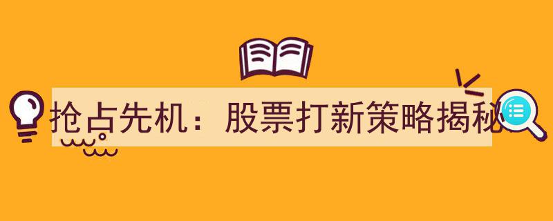 抢占先机,深度解析股票打新策略，揭秘高效获利秘籍"/