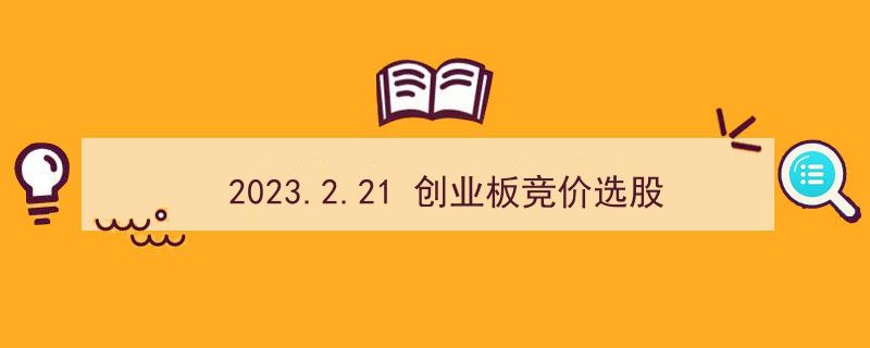 2023年2月21日创业板竞价选股攻略,精准捕捉潜力股"/