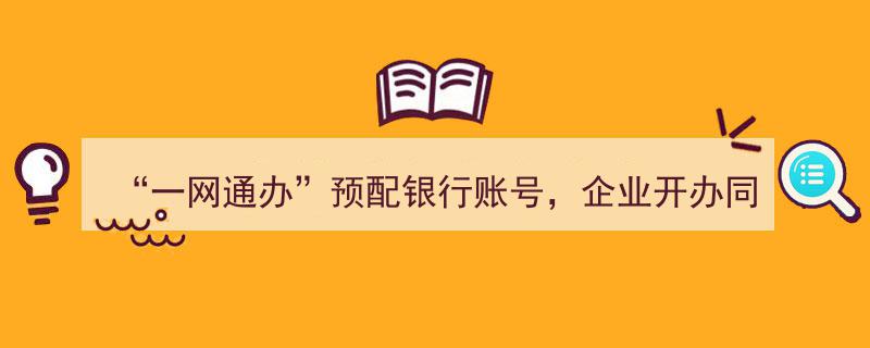 “一网通办”创新服务,企业开办即享预配银行账号，同步开启便捷开户之旅"/