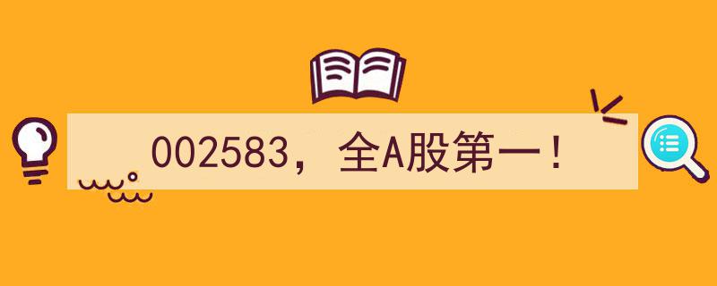 002583,全A股第一荣耀！独领风骚的领军者"/