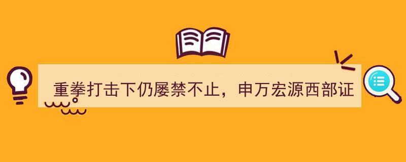 重拳出击难阻非法行为，申万宏源西部证券员工承诺盈亏违规被罚"/