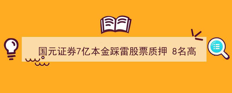 国元证券7亿本金踩雷股票质押危机，8名高管年薪突破百万引关注"/