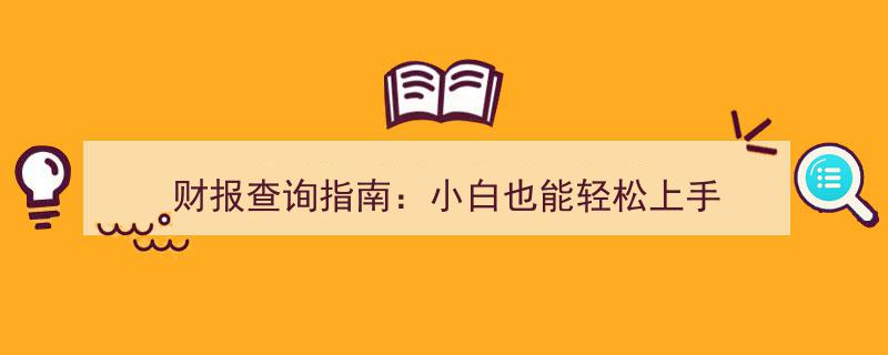 财报查询入门宝典,小白轻松掌握财报查询技巧"/