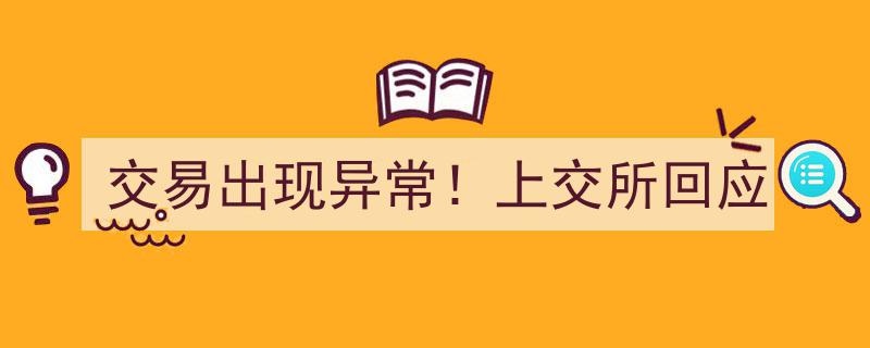 交易出现异常！上交所紧急回应，揭秘事件真相"/