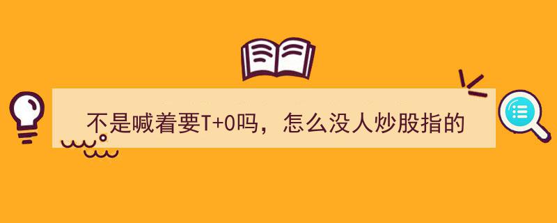 不是喊着要T+0吗？股指交易为何无人问津之谜揭晓"/