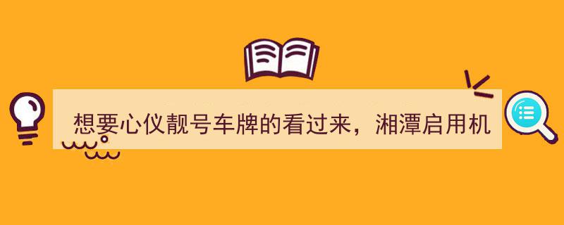 湘潭车牌选号新政来袭！8888、6666等热门靓号免费抢，心仪车牌不再难！"/