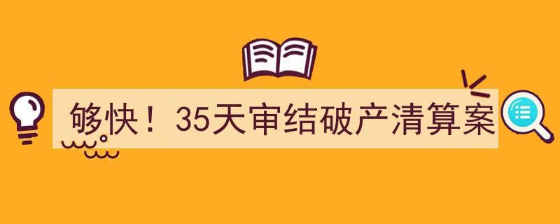 35天极速审结！破产清算案刷新纪录，够快！"/