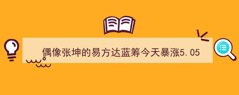 偶像张坤掌舵易方达蓝筹，今日暴涨5.05%！揭秘六脉神剑组合持仓策略"/