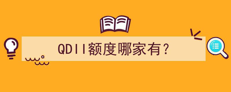 QDII额度大比拼,哪家金融机构拥有更多QDII额度？"/