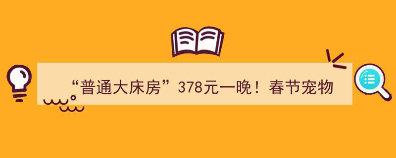 春节热潮来袭！普通大床房378元/晚，宠物寄养服务火爆预订中"/