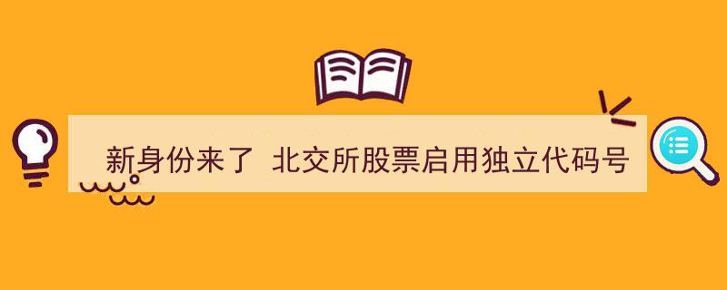 新身份启航,北交所股票正式启用独立代码号段"/