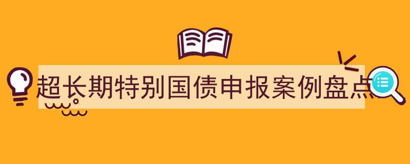 超长期特别国债申报案例深度解析与盘点"/
