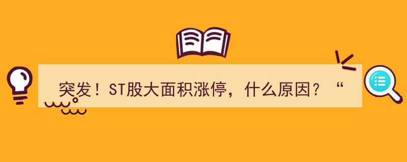 突发！ST股集体涨停揭秘，18万亿板块成中流砥柱挺身而出"/