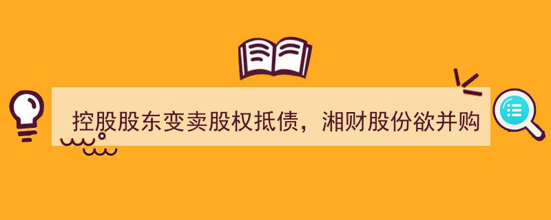 湘财股份控股股东股权变卖偿债，瞄准扣非连亏三年大智慧并购案"/