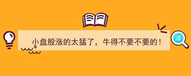 小盘股飙升势头强劲，涨幅惊人，牛气冲天！"/