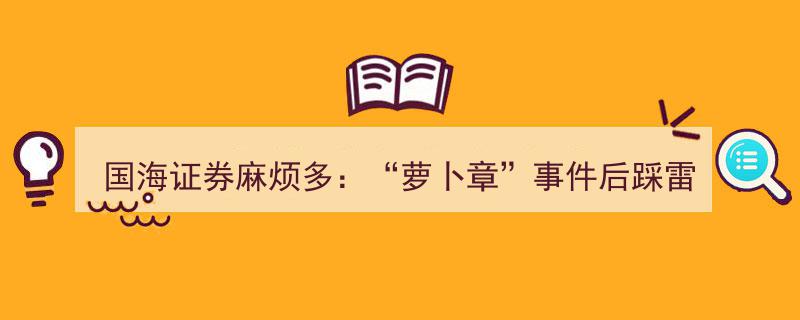 国海证券再陷困境,“萝卜章”风波后遭遇私募债违约，14起诉讼缠身待解"/