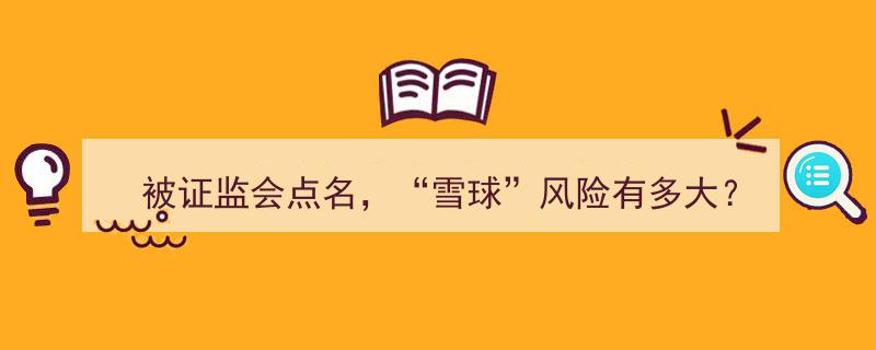 证监会点名警示，“雪球”风险几何？"/